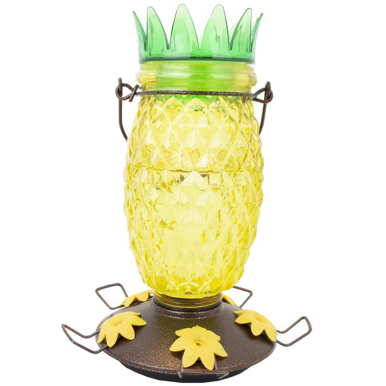 Perky-Pet Top Fill Pineapple Glass Hummingbird Feeder - 28 oz.