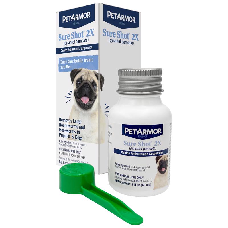 PetArmor Sure Shot 2X Dog De-Wormer - 2 oz.