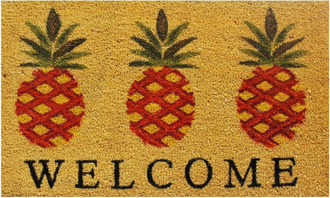 Pineapples "Welcome" Coir Mat - 17" x 29"