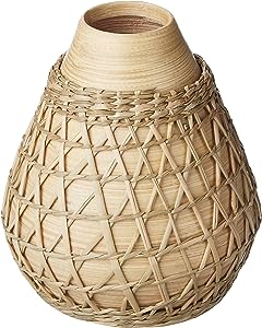 Woven Bamboo Seagrass Vase - 6.5"