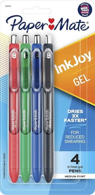 Paper Mate InkJoy Retractable Gel Pens (Assorted) - 4 pc.