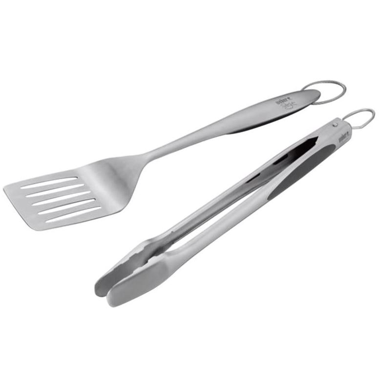 Weber Deluxe Stainless Steel Grill Spatula & Tongs Set - 2 pc.