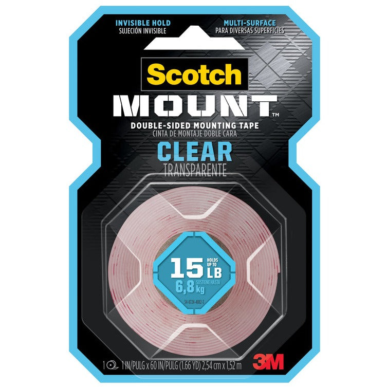 3M Scotch-Mount Clear Double-Sided Mounting Tape