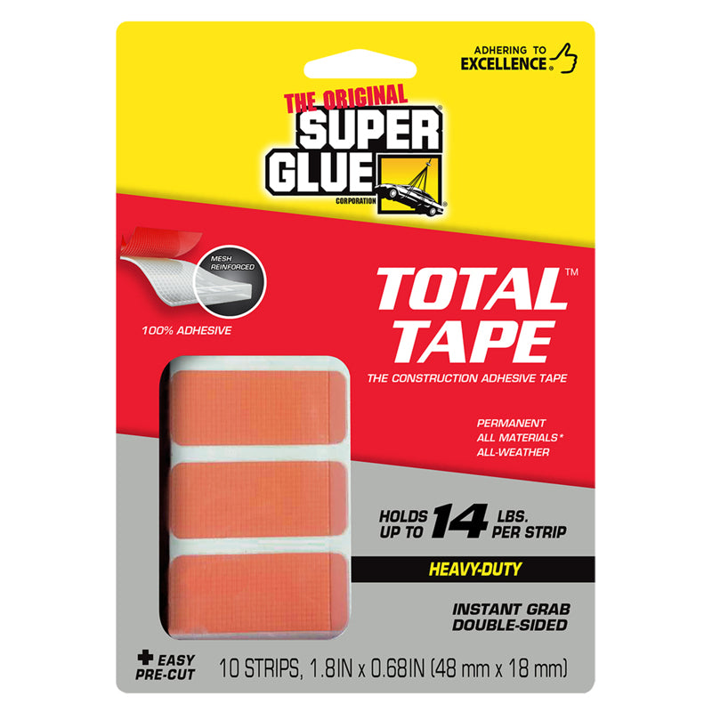 Super Glue Total Tape Double-Sided Mounting Strips - 10 pc.