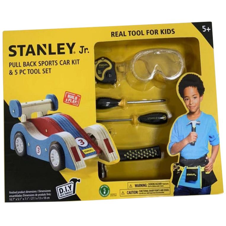 Stanley Jr. DIY Wooden Race Car & Tools Set