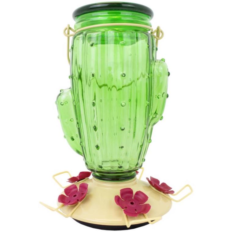 Perky-Pet Top Fill Glass Cactus Hummingbird Feeder - 32 oz.