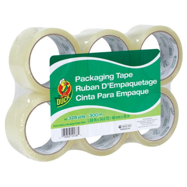 Duck Clear Packaging Tape - 6 Roll Pack