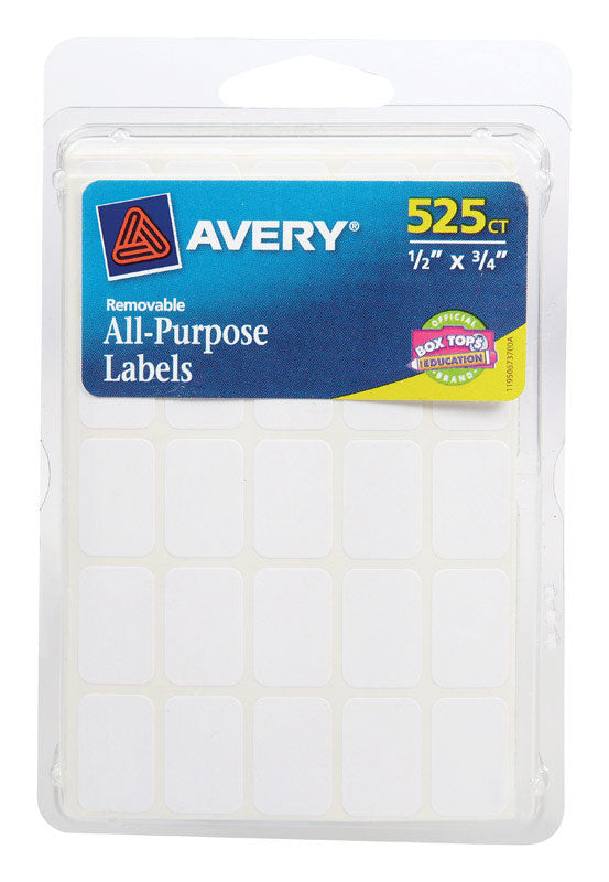 Avery All-Purpose Adhesive Labels - .5" x .75" - 525 pc.