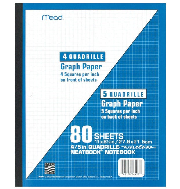 Mead NeatBook Graphing Paper Notebook