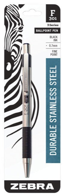 Zebra F-301 Retractable Ballpoint Pen - Black