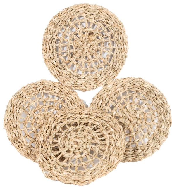 Natural Seagrass Coasters - 4 Pc.