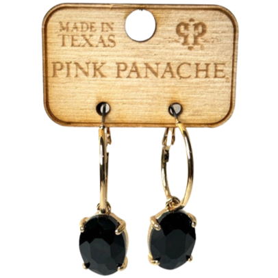 Pink Panache Oval Rhinestone Earrings