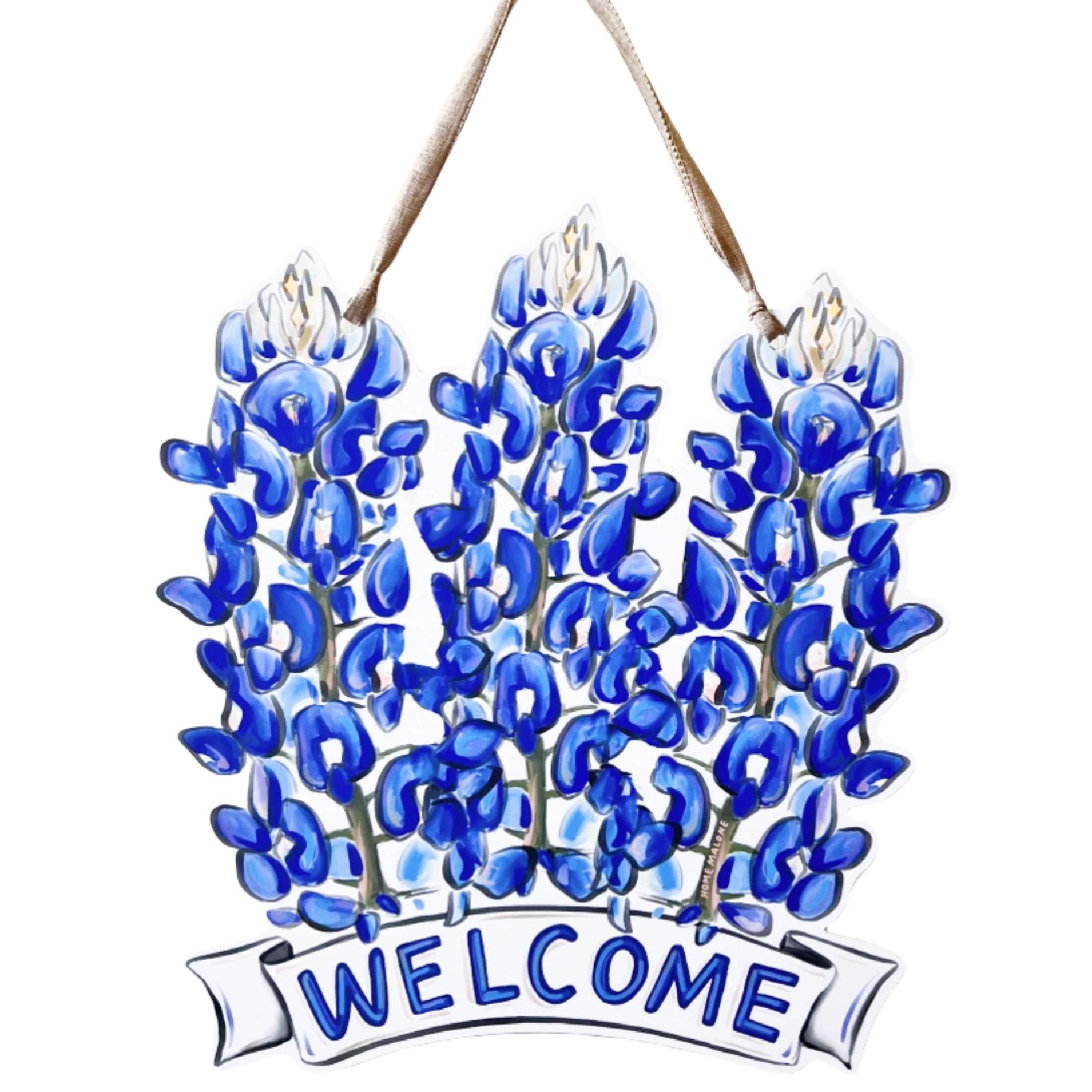 Texas Bluebonnets "Welcome" Door Hanger