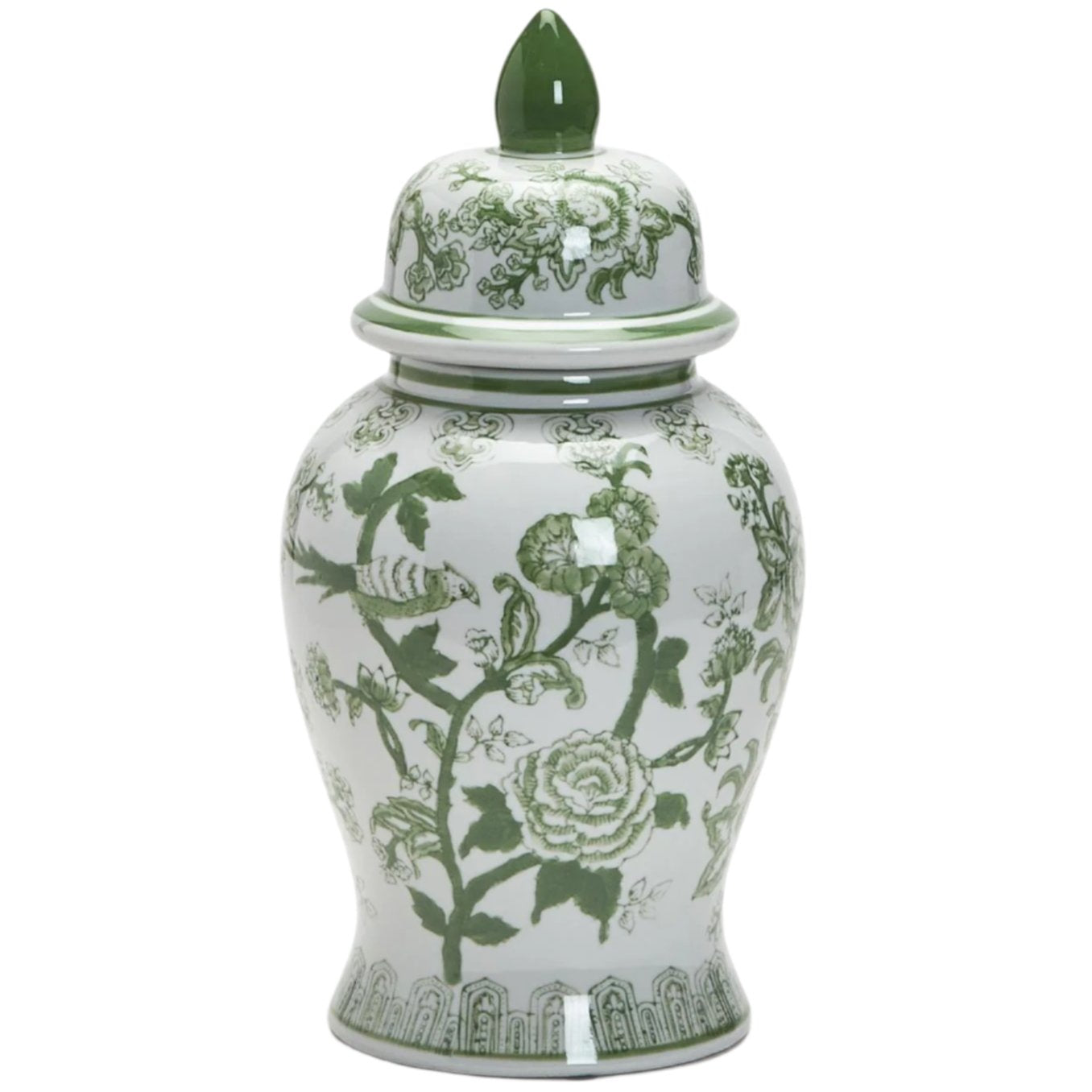 Green & White Ceramic Suzhou Temple Jar - 18"