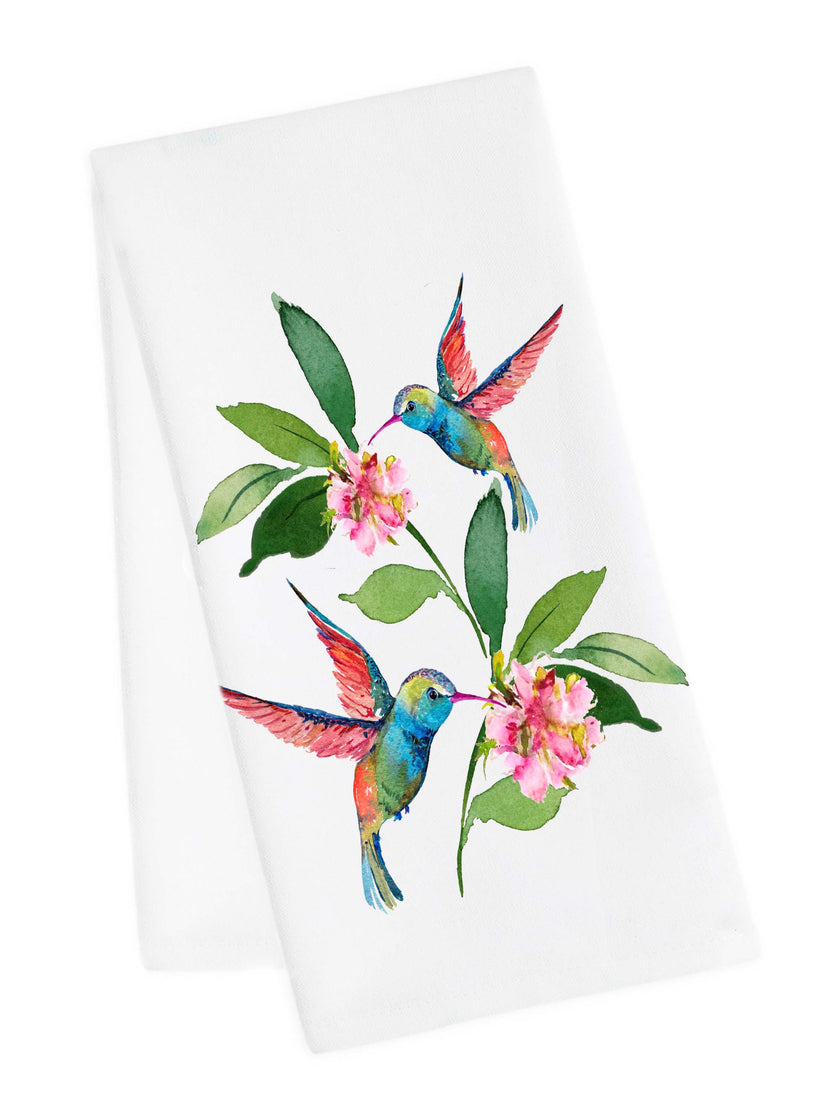 Two Hummingbirds Tea Towel