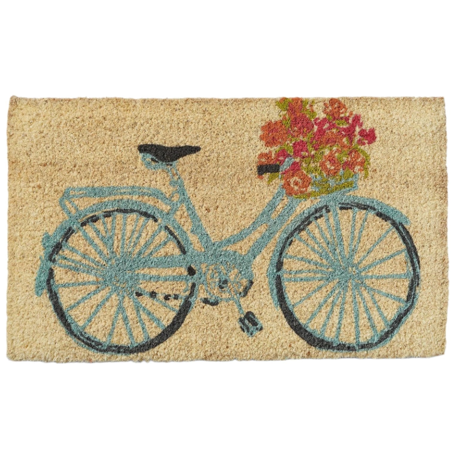 Vintage Bicycle w/ Flowers Coir Mat - 18" x 30"