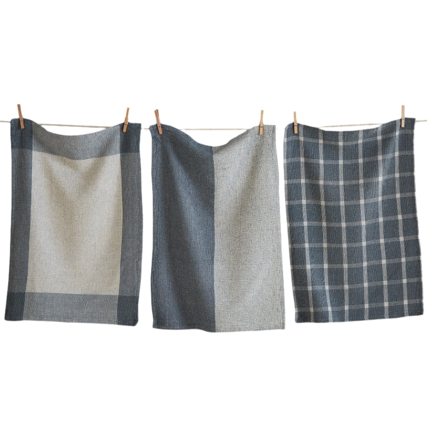 Mae Waffle Weave Patterned Cotton Dishtowels - 3 pc.