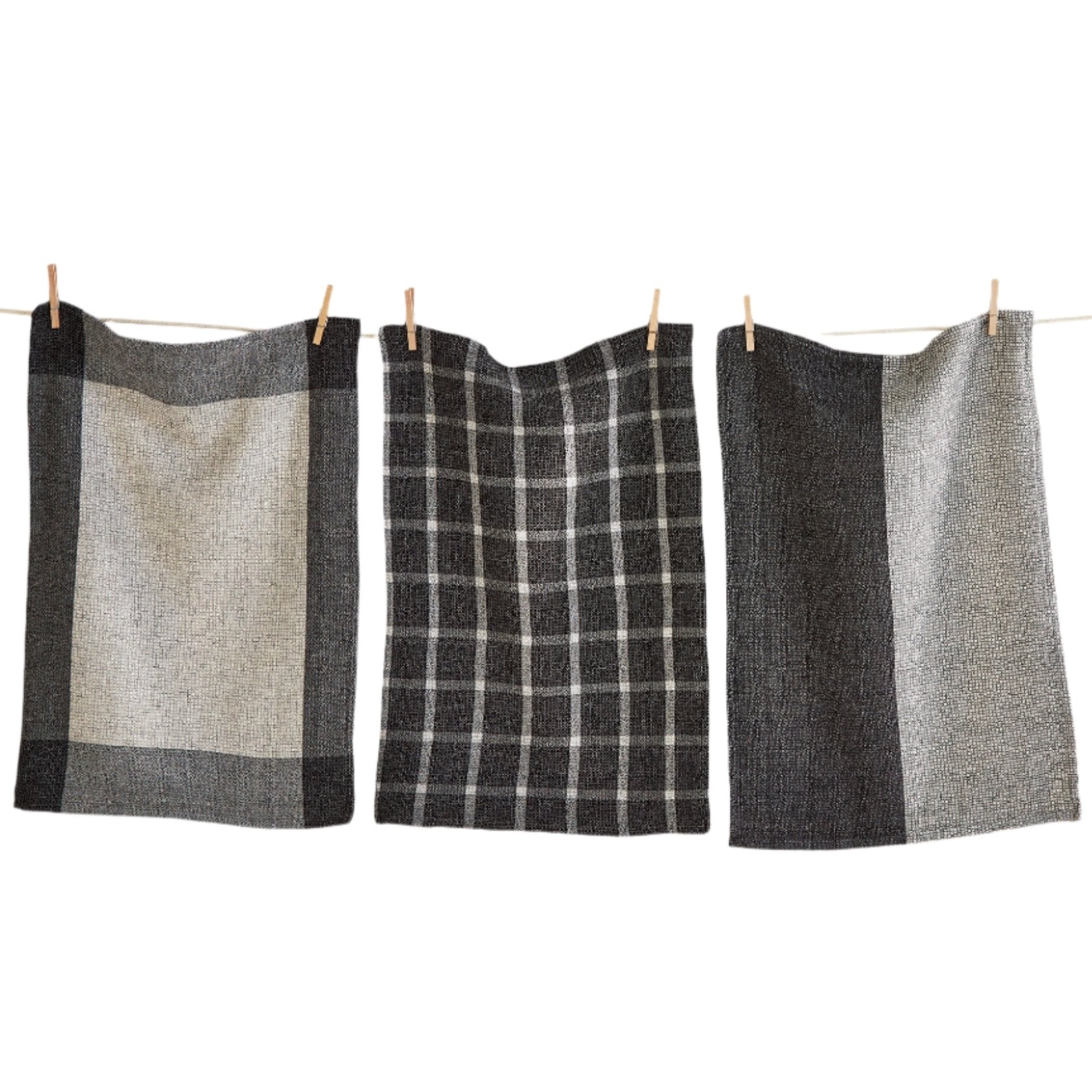 Mae Waffle Weave Patterned Cotton Dishtowels - 3 pc.