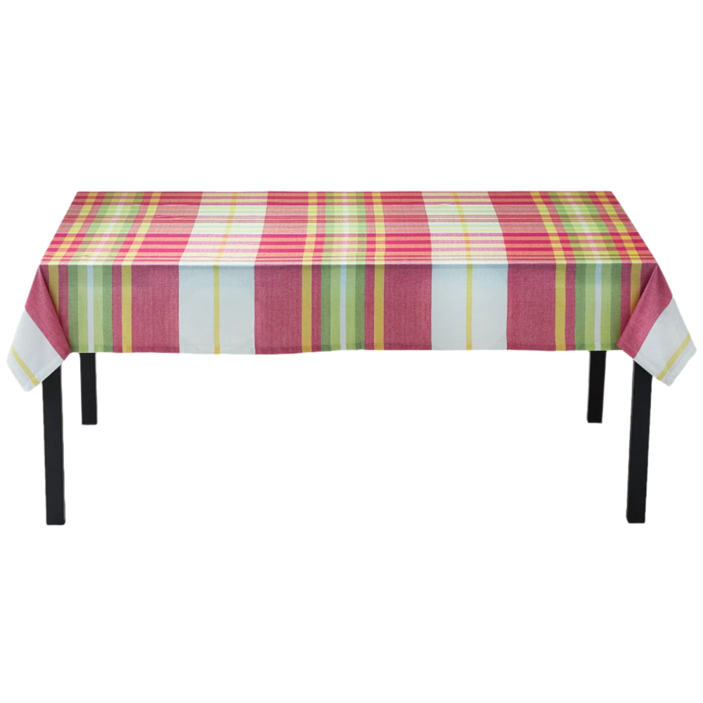 Lemoncello Plaid Cotton Tablecloth  - 5' x 7'