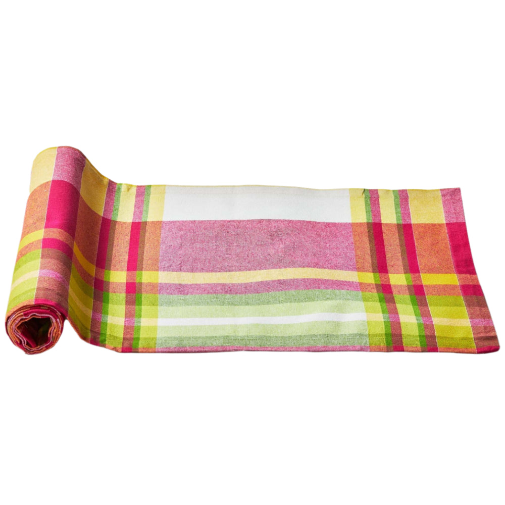 Lemoncello Plaid Cotton Table Runner - 16" x 72"