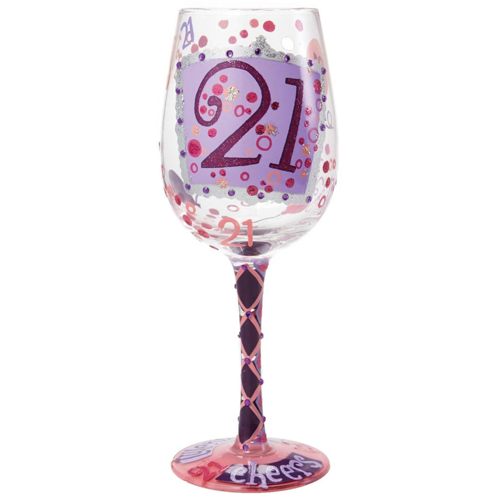 Lolita Hand-Painted Wine Glasses (Birthdays) - 15 oz.