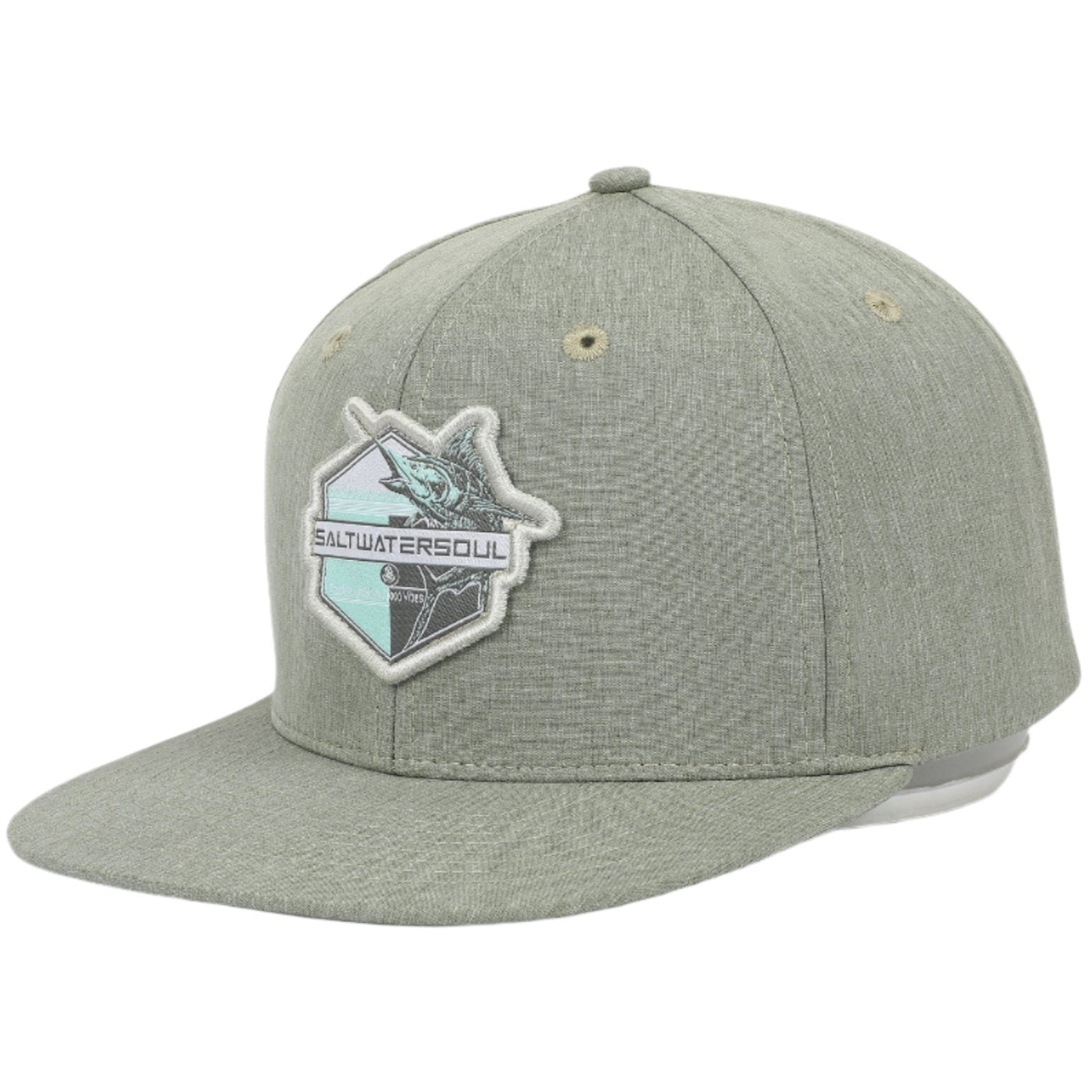 Salt Water Soul Green Marlin Snapback Hat