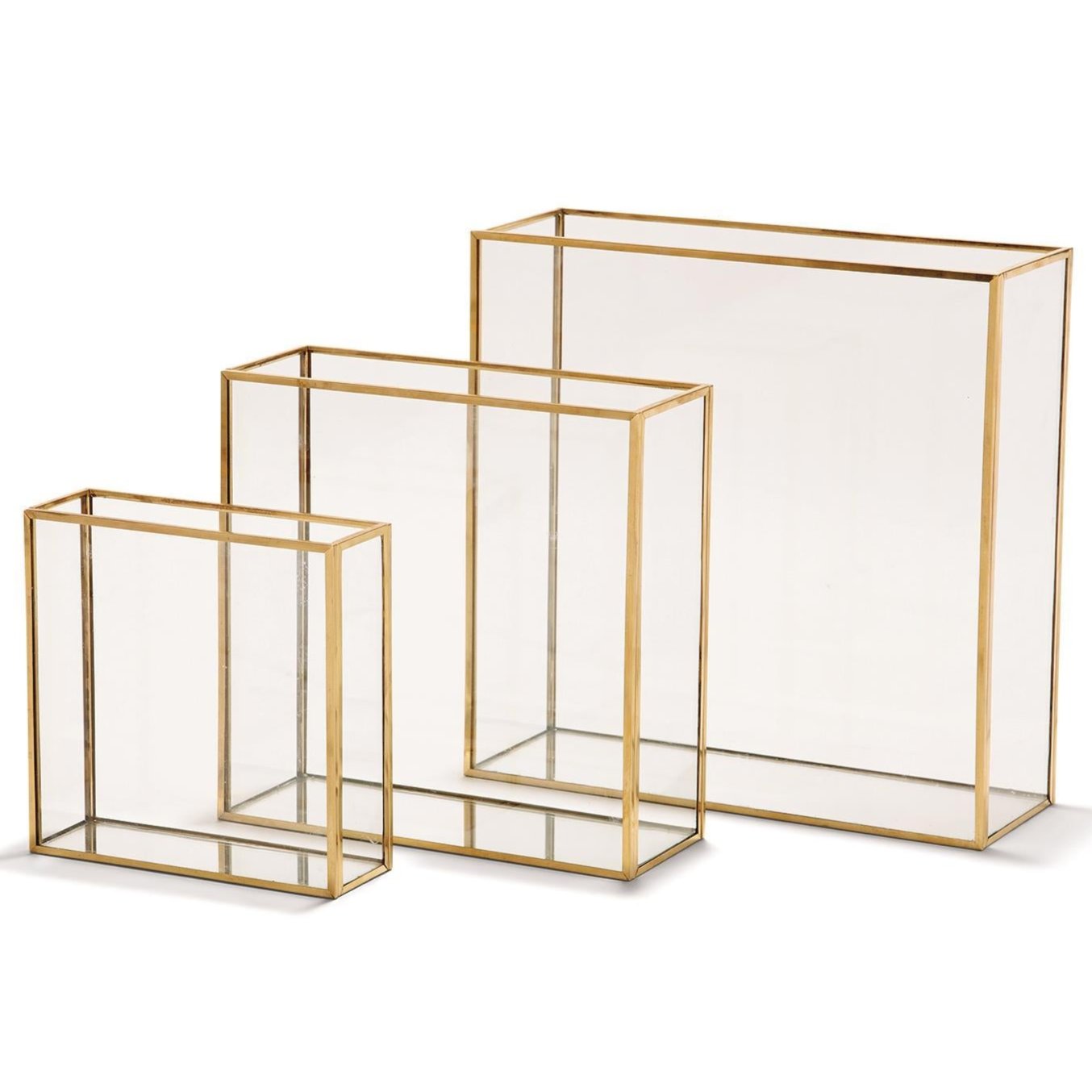 Gold-Trimmed Square Window Vases