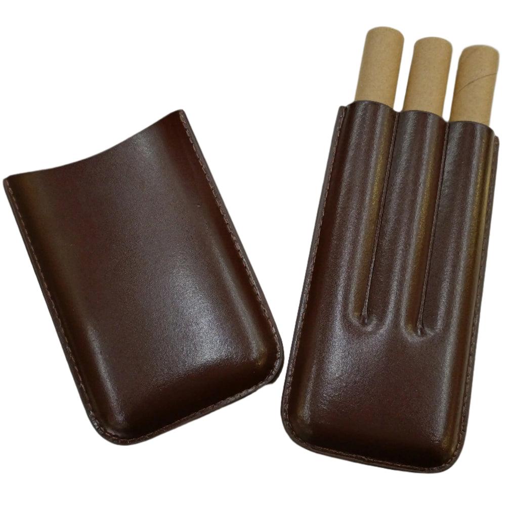 Big Easy 3-Finger Bonded Leather Cigar Case