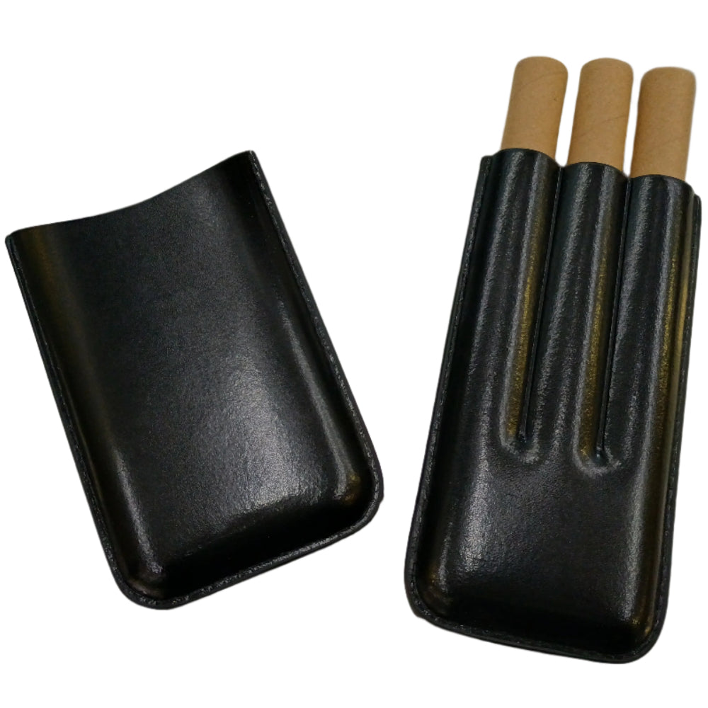 Big Easy 3-Finger Bonded Leather Cigar Case