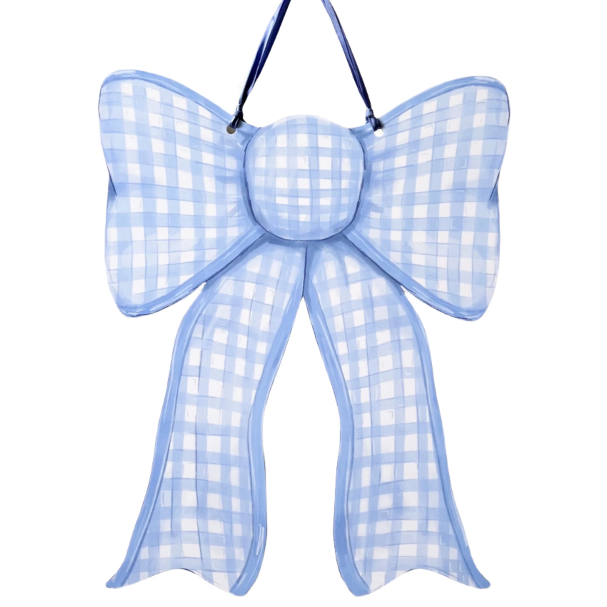 Gingham Baby Boy/Girl Bow Door Hanger