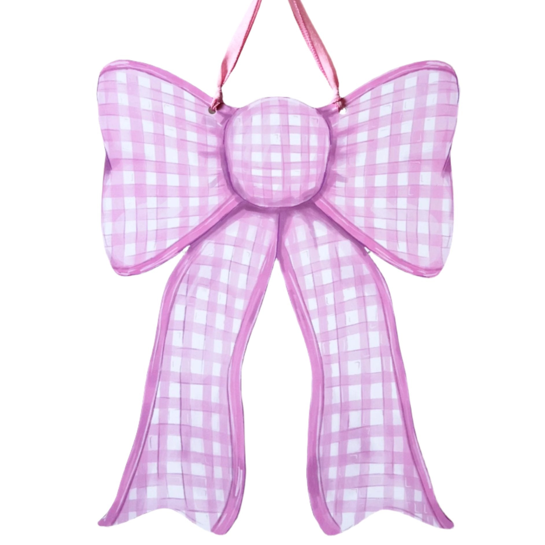 Gingham Baby Boy/Girl Bow Door Hanger