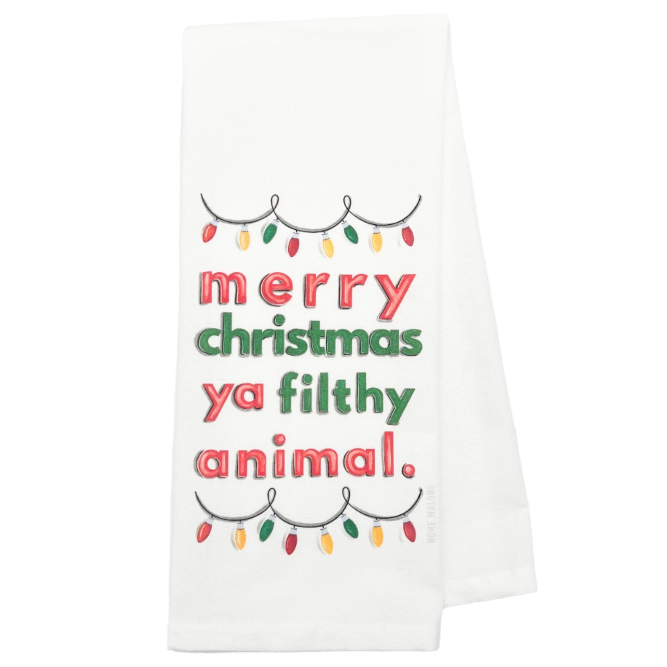 "Merry Christmas Ya Filthy Animal!" Home Alone Tea Towel