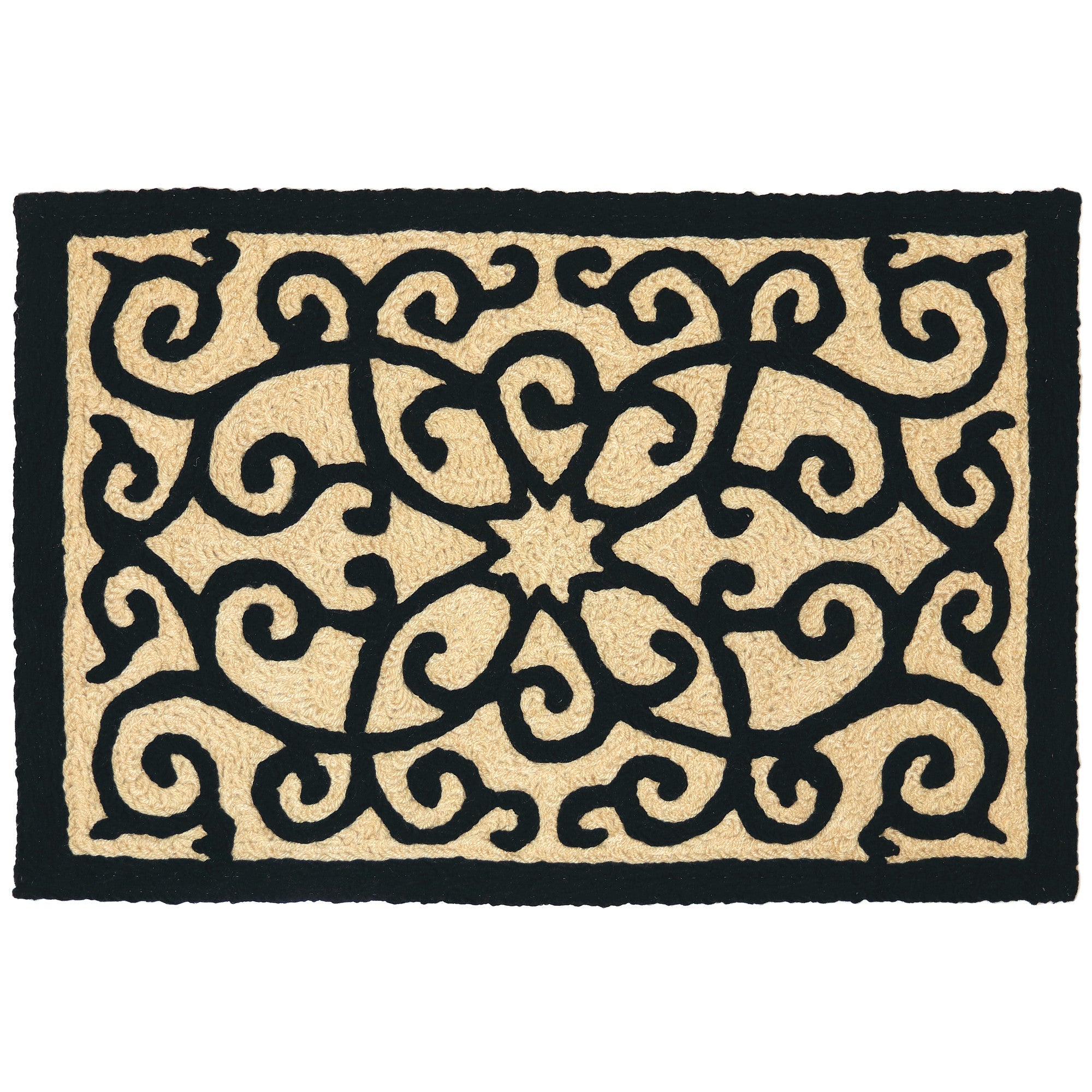 Jellybean Frontgate Black & Tan Accent Rug - 20" x 30"