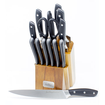 Jean-Patrique 14-Piece Stainless Steel Knife Set with Block