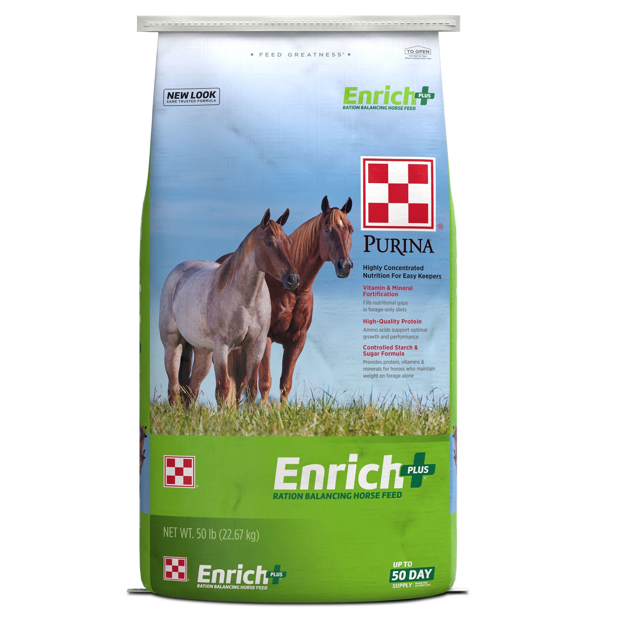 Purina Enrich Plus Horse Feed Pellets - 50 lb.