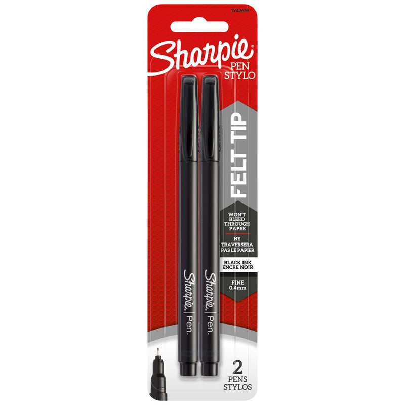 Sharpie Fine Felt Tip Pen - Black - 2 pc.