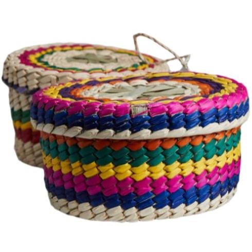 Authentic Mexican Woven Palm Tortilla Basket