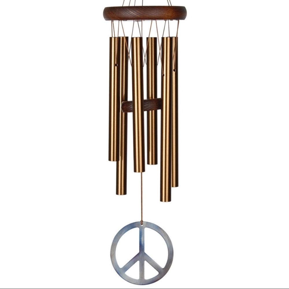 Woodstock Stainless Steel Peace Sign Windchime - 16"