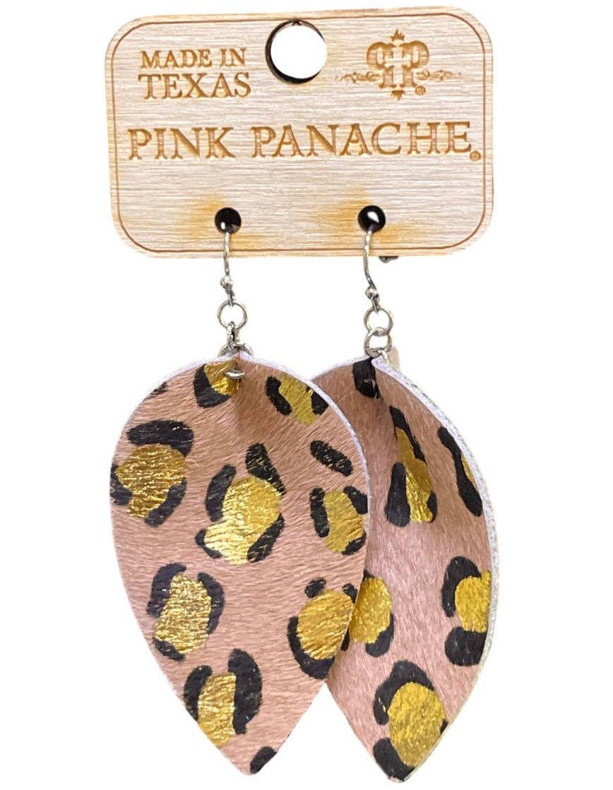 Pink Panache Leopard Print Teardrop Earrings