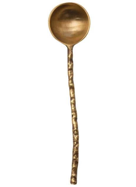 Hammered Brass Serving Spoon - 7.75"