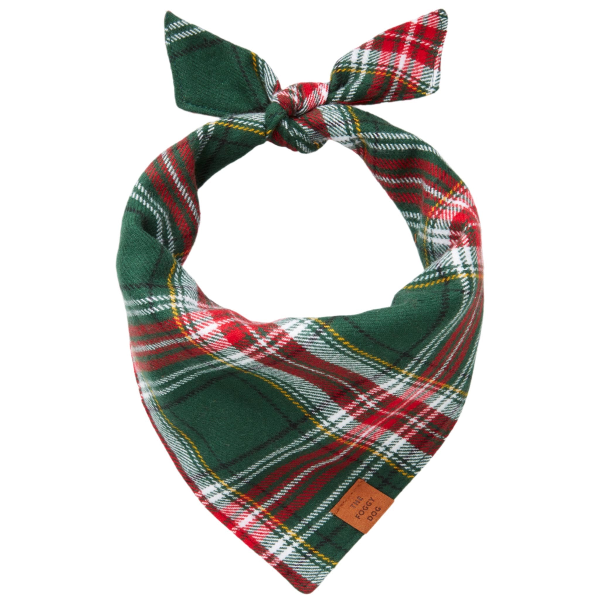 Foggy Dog Flannel Bandana - Holly Jolly Plaid