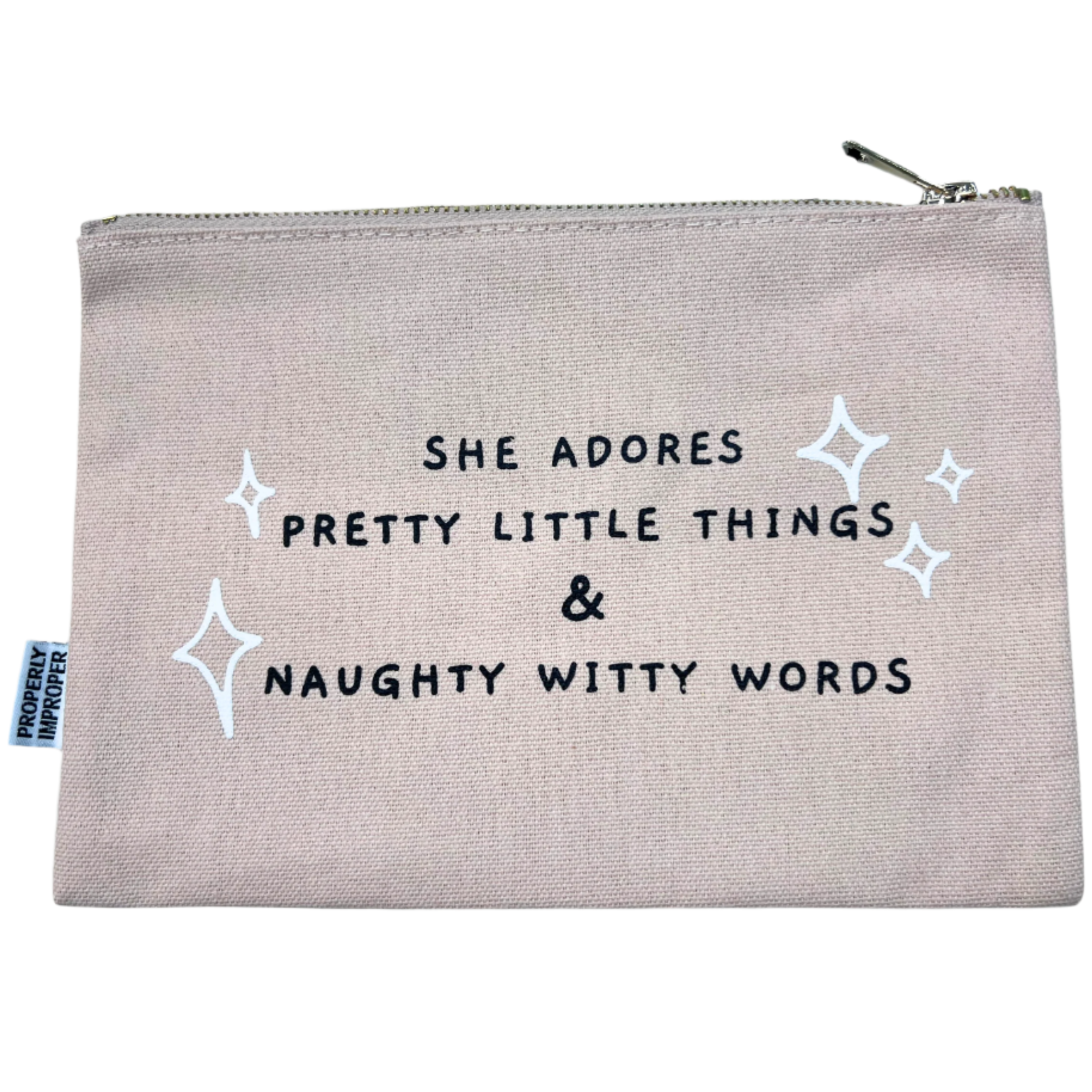 Properly Improper Snarky Canvas Coin Pouches - 7" x 9.5"