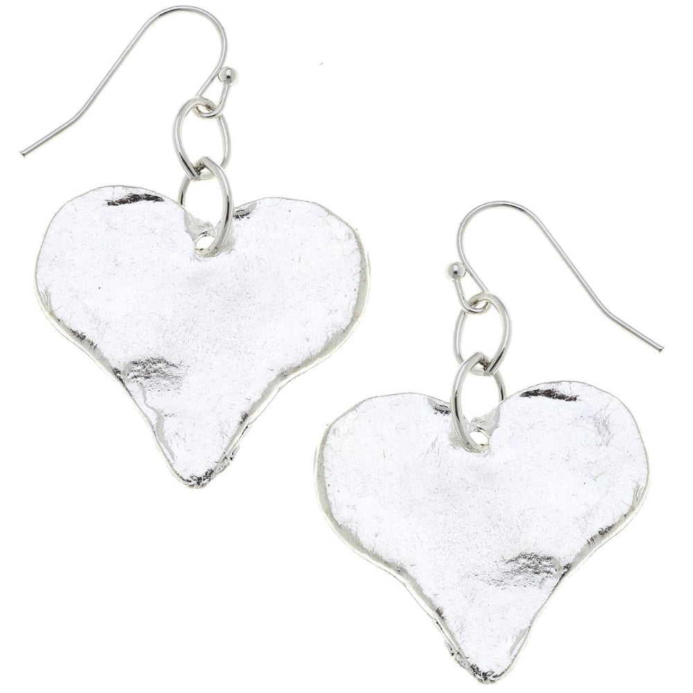 Susan Shaw Silver Heart Earrings