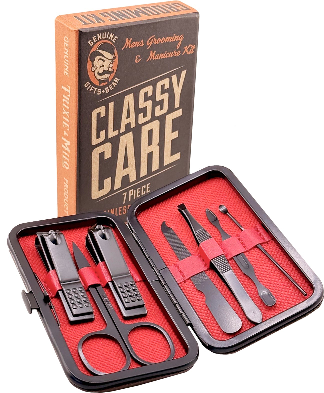 Trixie & Milo "Classy Care" 7-Piece Men's Manicure Kit