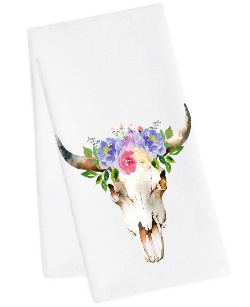 Cow Skull Tea Towel