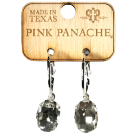 Pink Panache Oval Rhinestone Earrings