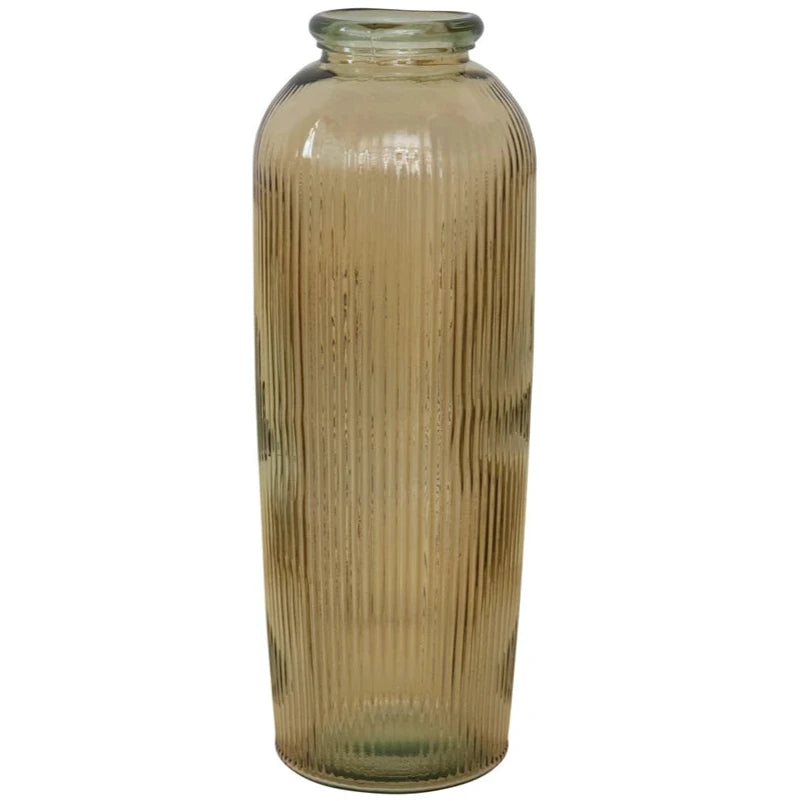 Recycled Glass Ribbed Citrus Vase - 27.5"