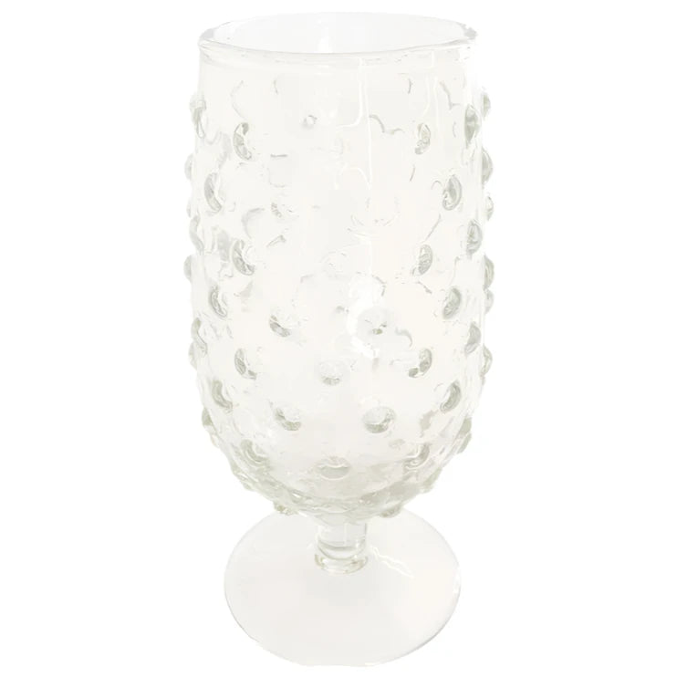 Recycled Glass Hobnail Stemmed Drinking Glass - 12 oz.