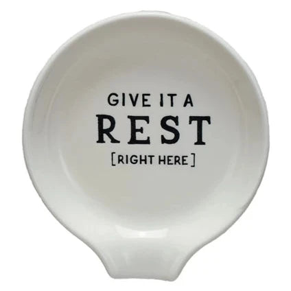 "Give It A Rest" Stoneware Spoon Resting Plate