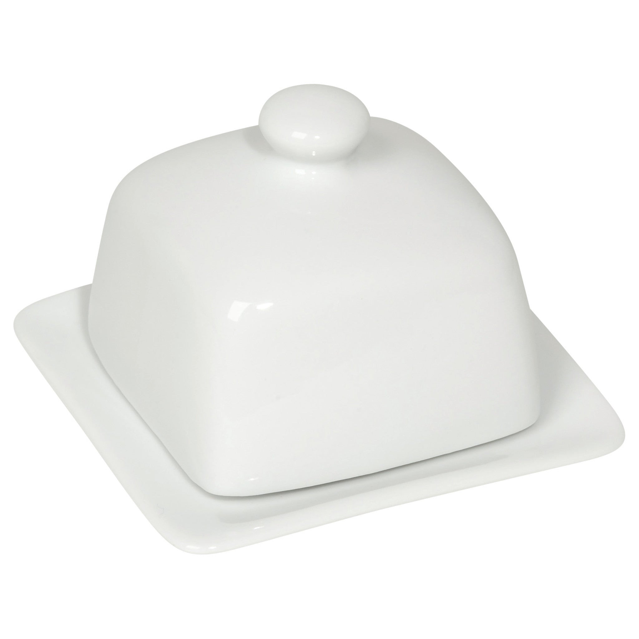 Now Designs Matte White Stoneware Butter Dish